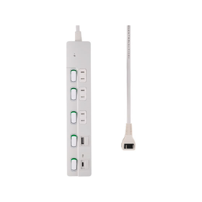 朝日電器 PD対応 スイッチ付USBタップ 1m 白 WLK-3221SUC(W) 1個（ご注文単位1個）【直送品】