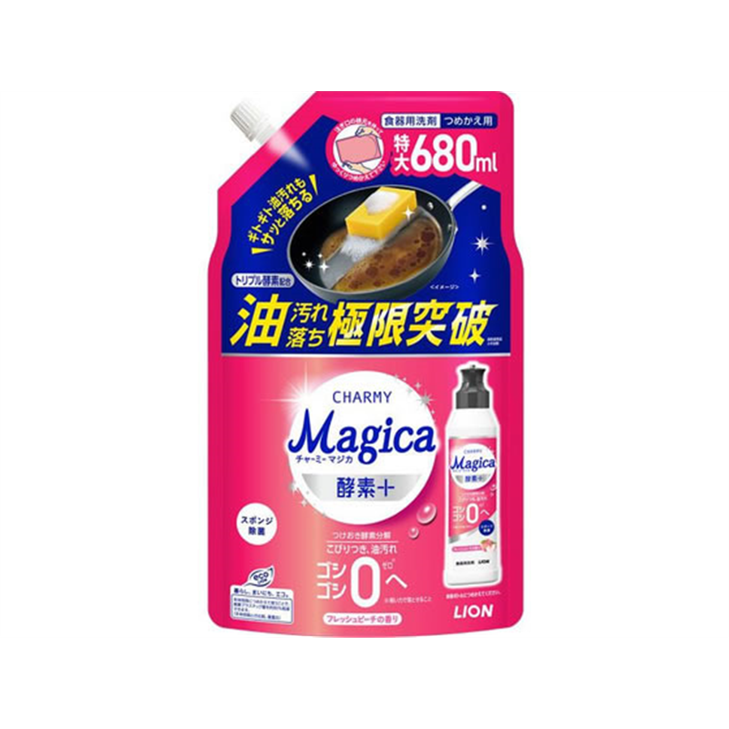 ライオン Magica酵素+ フレッシュピーチ つめかえ用 680mL 1個（ご注文単位1個）【直送品】