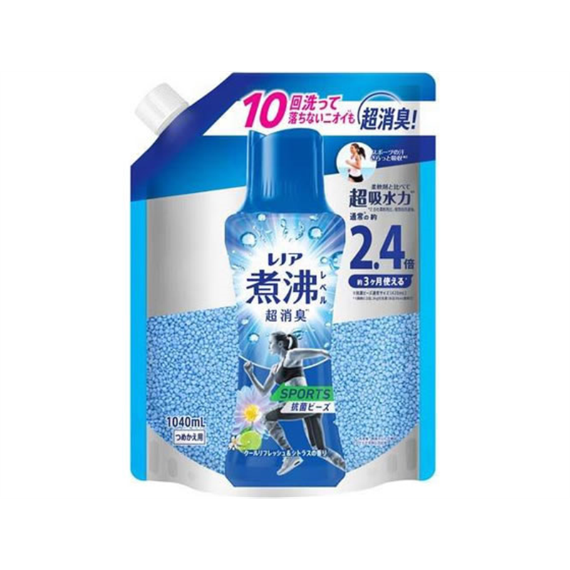 P&G レノア煮沸レベル消臭抗菌ビーズ スポーツ 詰替 1040mL 1個（ご注文単位1個）【直送品】