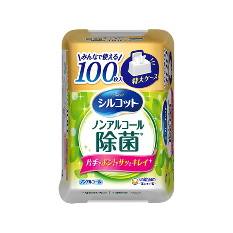 ユニ・チャーム シルコット ノンアルコール除菌ウェットティッシュ 本体 100枚 1個（ご注文単位1個）【直送品】