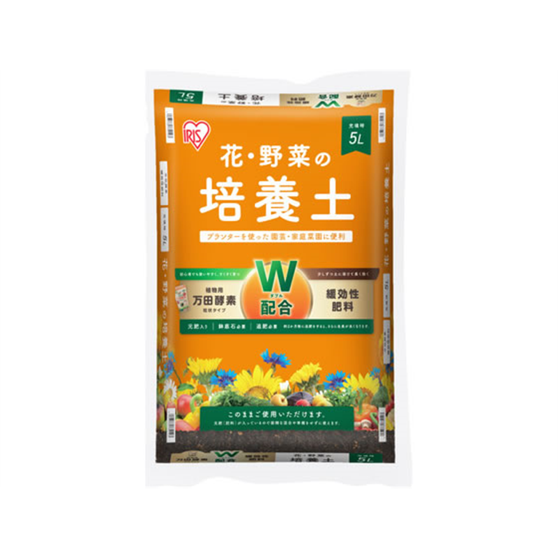アイリスオーヤマ 万田酵素×緩効性肥料 培養土 5L MECC-5L 1個（ご注文単位1個）【直送品】