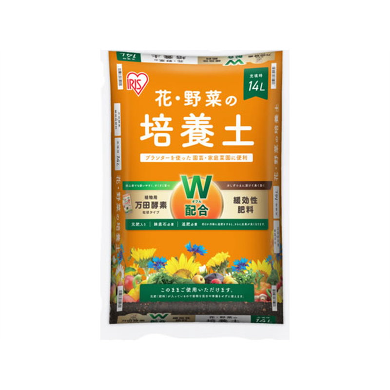 アイリスオーヤマ 万田酵素×緩効性肥料 培養土 14L MECC-14L 1個（ご注文単位1個）【直送品】
