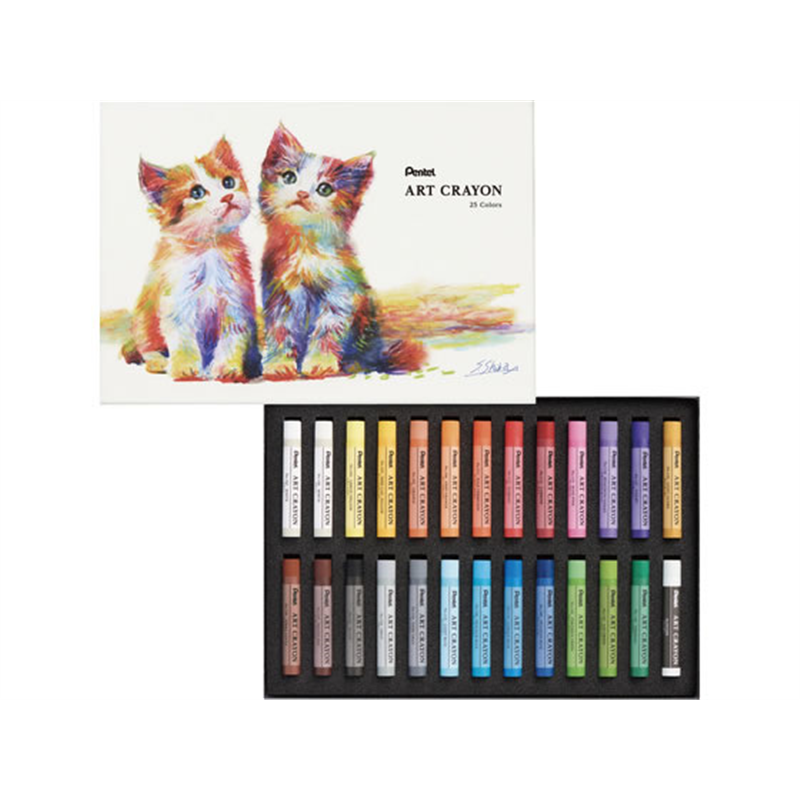 ぺんてる クレヨン ART CRAYON アートクレヨン セット 25色 白2本入 1セット（ご注文単位1セット）【直送品】