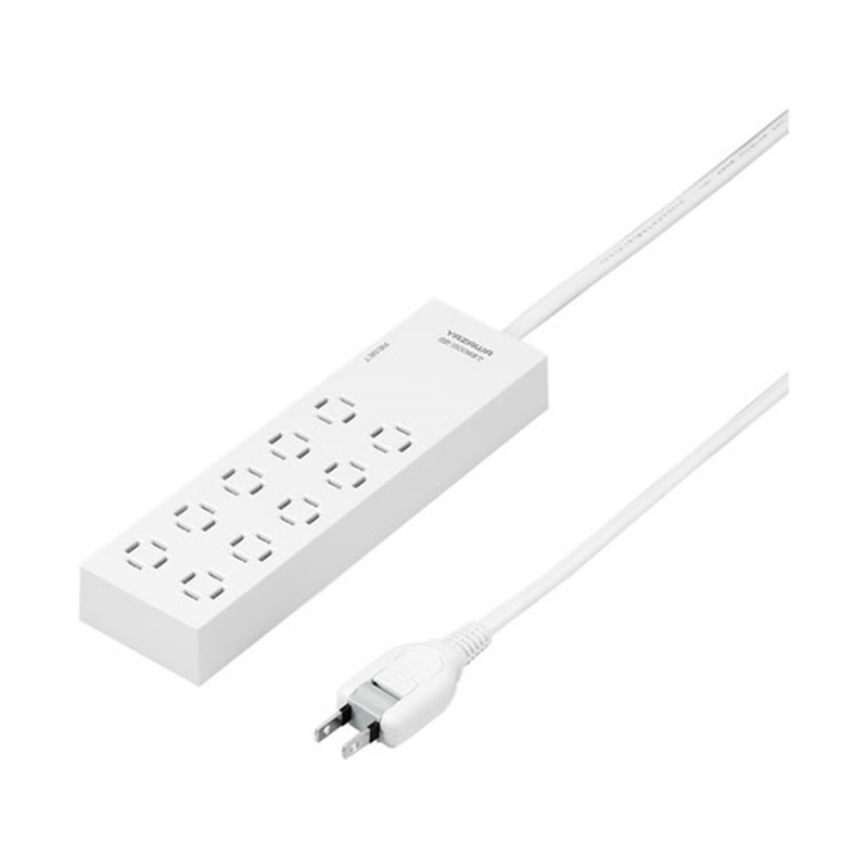 ヤザワ コンセント革命 タップ 10個口 ブレーカー付 白 2m H5B1002W 1個（ご注文単位1個）【直送品】