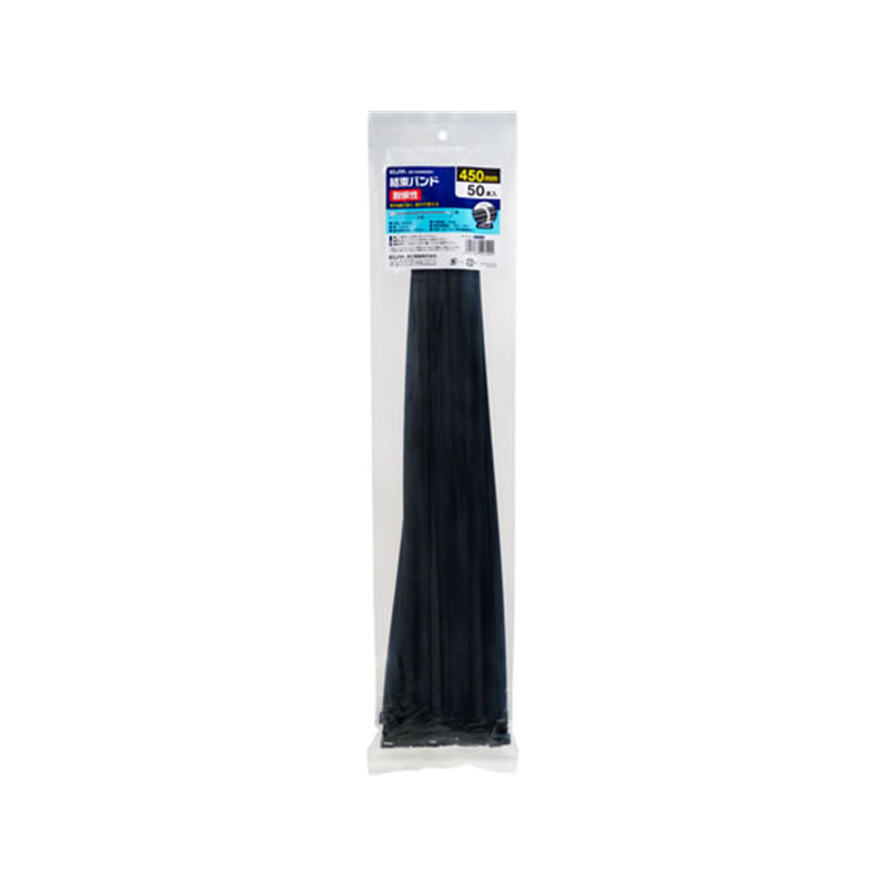 朝日電器 結束耐候 450mm ブラック 50本 KBF-N450050(BK) 1袋（ご注文単位1袋）【直送品】