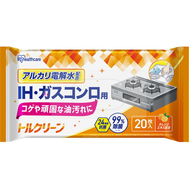 アイリス キッチンクリーナー IH・ガスコンロ用 20枚入 T-KI20 1パック(ご注文単位1パック)【直送品】