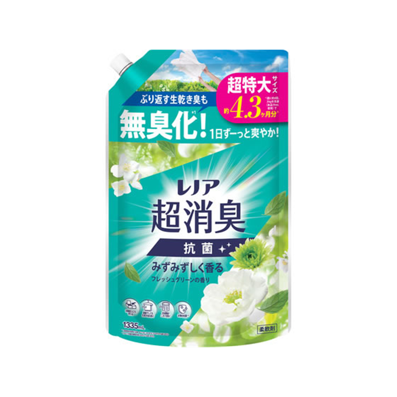 P&G レノア超消臭抗菌 フレッシュグリーン 詰替 超特大 1335mL 1個（ご注文単位1個）【直送品】