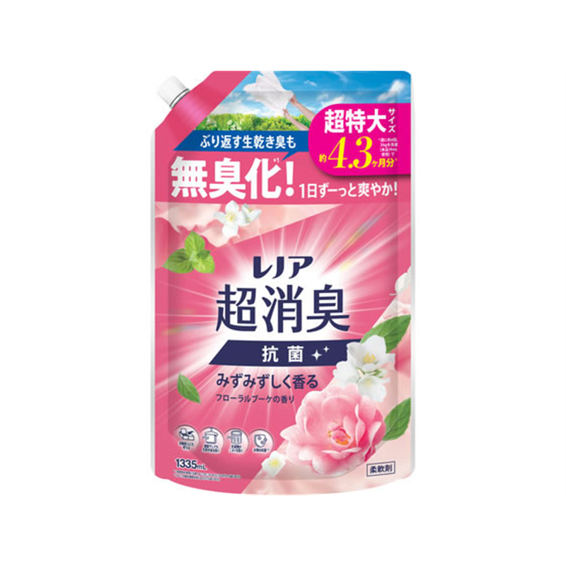 P&G レノア超消臭抗菌 フローラルブーケ 詰替 超特大 1335mL 1個（ご注文単位1個）【直送品】