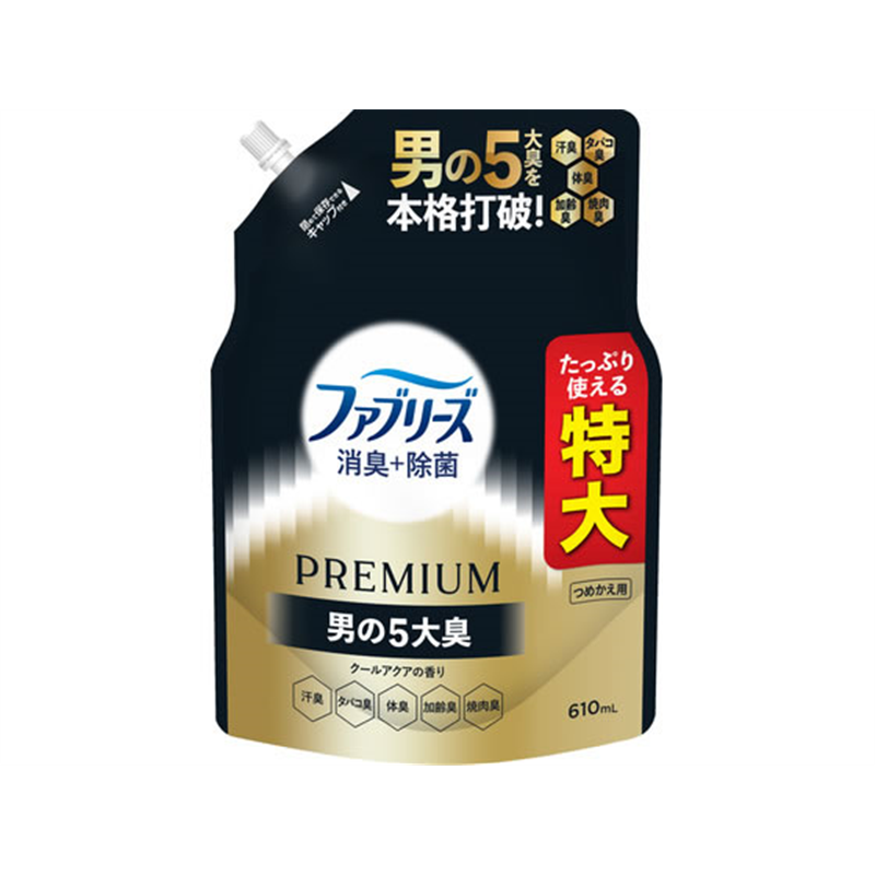 P&G ファブリーズ プレミアム クールアクアの香り 詰替 610mL 1個（ご注文単位1個）【直送品】