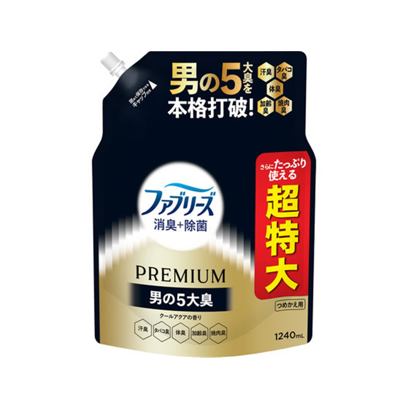 P&G ファブリーズ プレミアム クールアクアの香り 詰替 1240mL 1個（ご注文単位1個）【直送品】