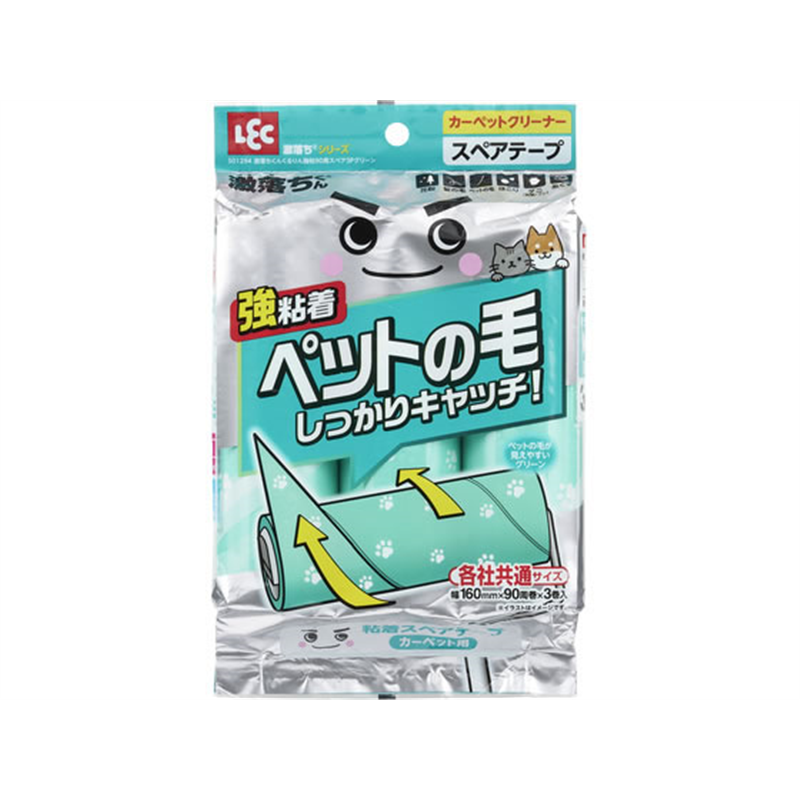レック激落ちくん くるりん強粘着 90周 スペア 3個入 グリーンS01294 1パック（ご注文単位1パック）【直送品】