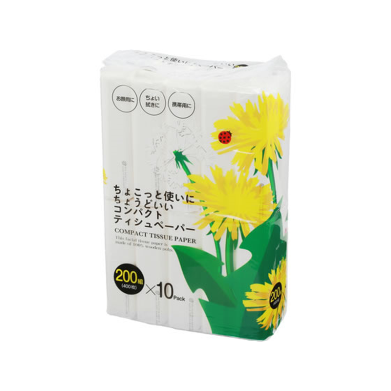 アストソフトパックティシュー てんとう虫 200組 10個 1パック(ご注文単位1パック)【直送品】