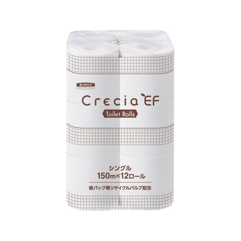 クレシア クレシア EF トイレットロール シングル 150m 12ロール10105 1パック（ご注文単位1パック）【直送品】