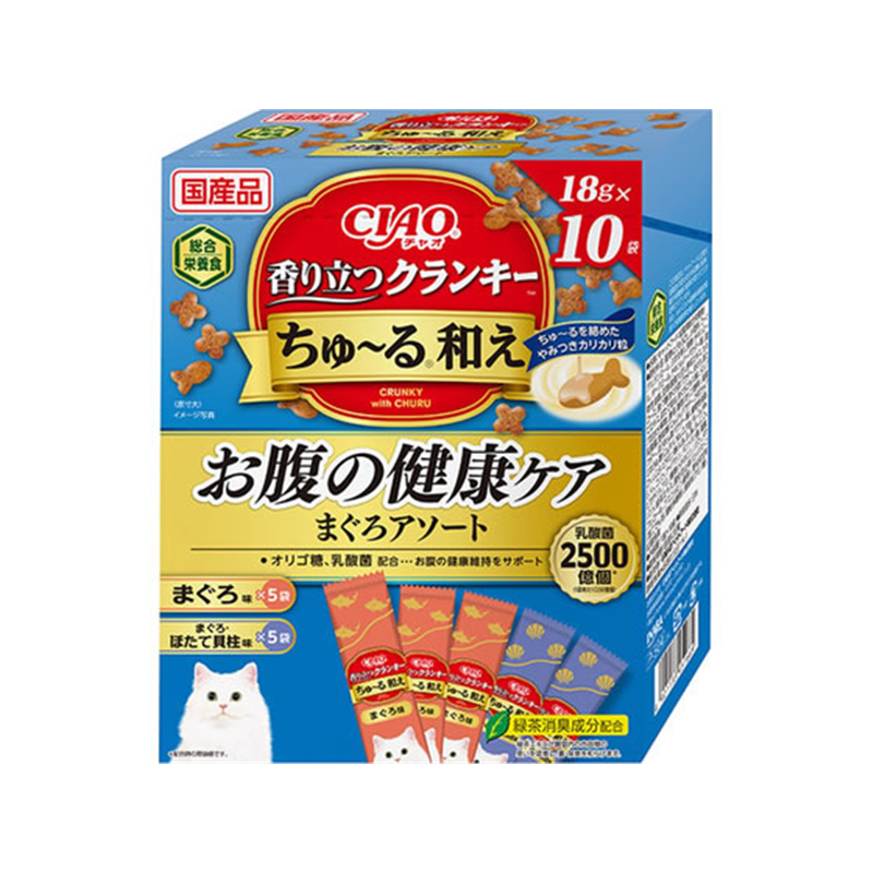 いなば クランキーちゅーる和え お腹ケア 10袋 1箱（ご注文単位1箱）【直送品】