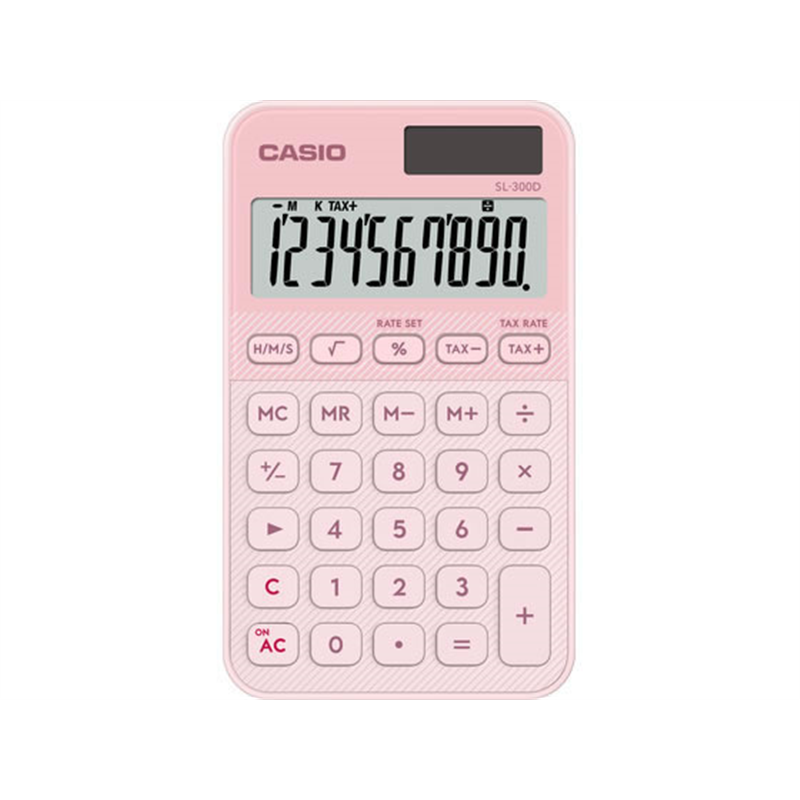 カシオ計算機 カラフル電卓 手帳タイプ ライトピンクSL-300D-LP-N 1台（ご注文単位1台）【直送品】