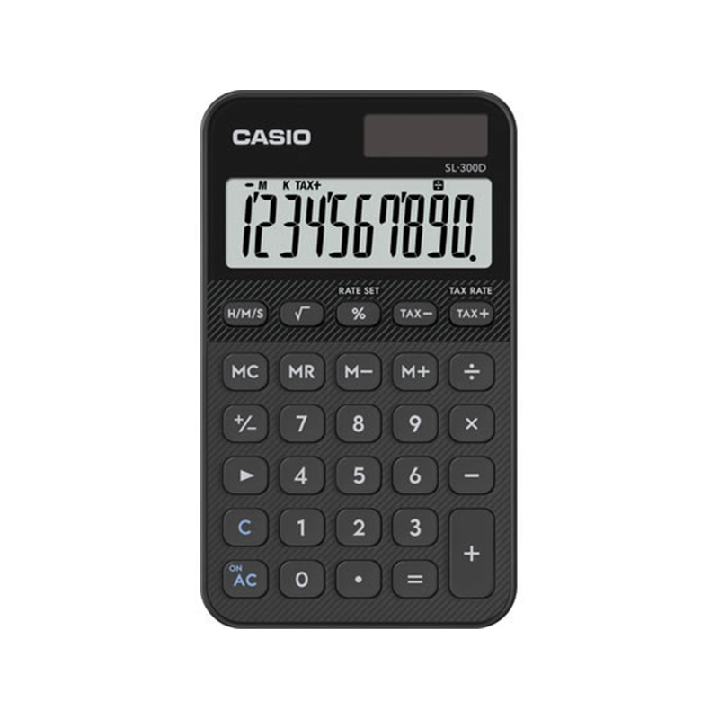 カシオ計算機 カラフル電卓 手帳タイプ ブラックSL-300D-BK-N 1台（ご注文単位1台）【直送品】