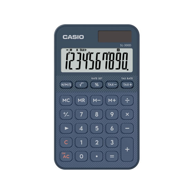 カシオ計算機 カラフル電卓 手帳タイプ ネイビーSL-300D-NY-N 1台（ご注文単位1台）【直送品】