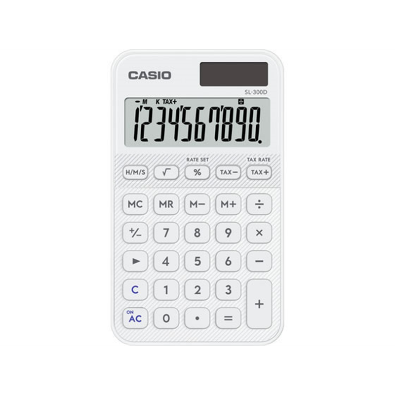 カシオ計算機 カラフル電卓 手帳タイプ ホワイトSL-300D-WE-N 1台（ご注文単位1台）【直送品】