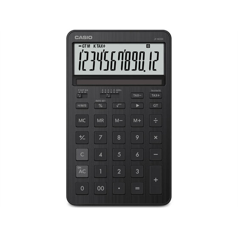カシオ計算機 スタイリッシュ電卓 ジャストサイズ アイアンブラックJF-M200-BK-N 1台（ご注文単位1台）【直送品】