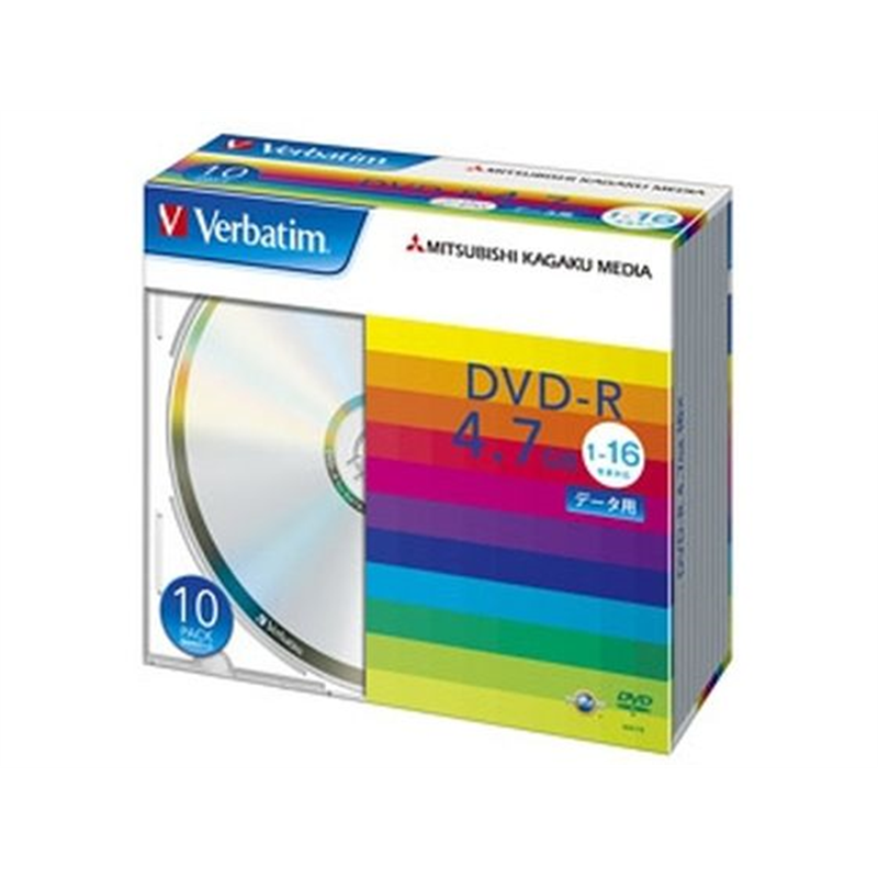バーベイタム Verbatim/データ用DVD-R 4.7GB 1-16倍速 10枚入DHR47J10V1 1パック（ご注文単位1パック）【直送品】