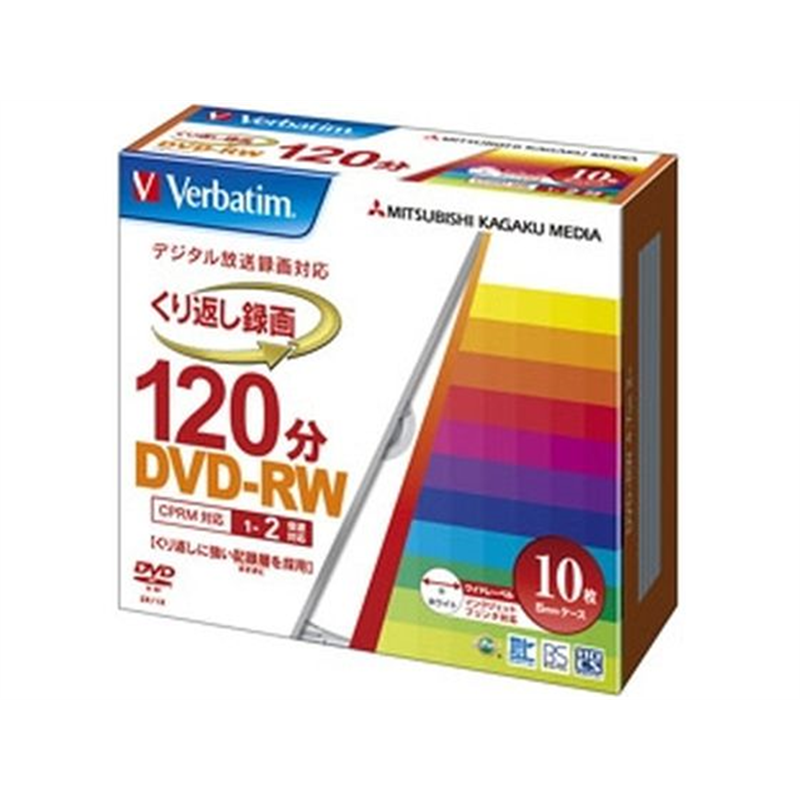 バーベイタム Verbatim/録画用DVD-RW 120分 1-2倍速 10枚入VHW12NP10V1 1パック（ご注文単位1パック）【直送品】