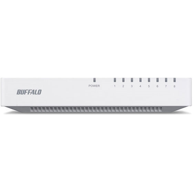 バッファロー スイッチングハブ 電源外付 8ポートLSW4-TX-8EP/WHD 1台(ご注文単位1台)【直送品】