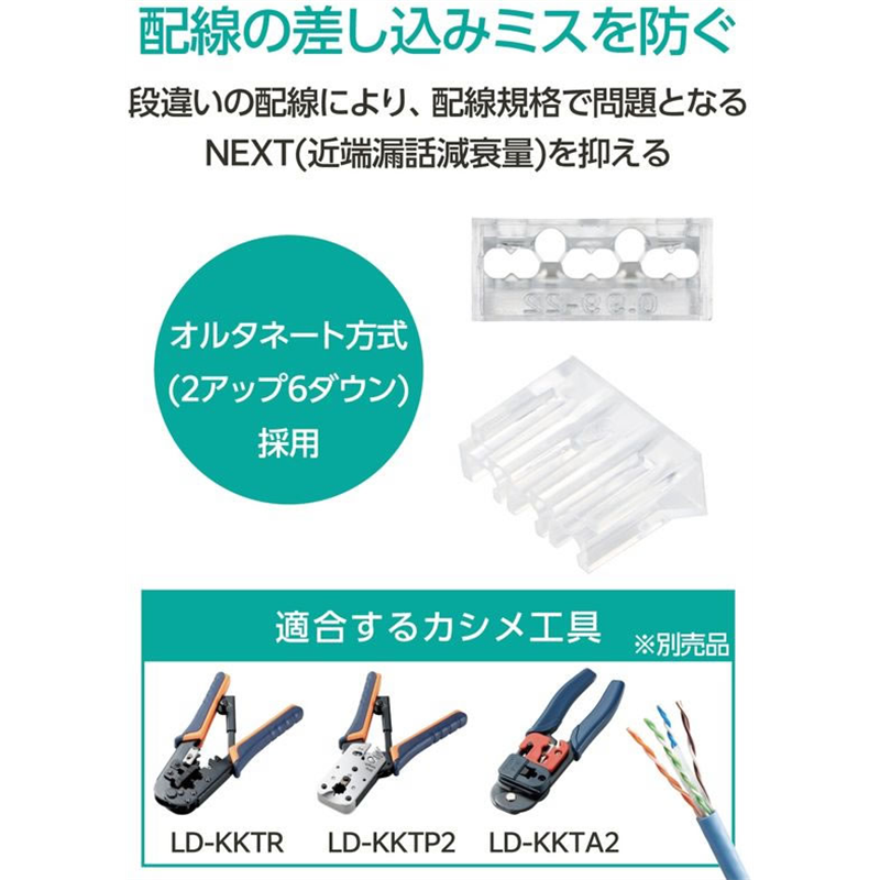 エレコム RJ45コネクタCat6 10個 ハーフクリアLD-6RJ45T10/T2 1パック（ご注文単位1パック）【直送品】