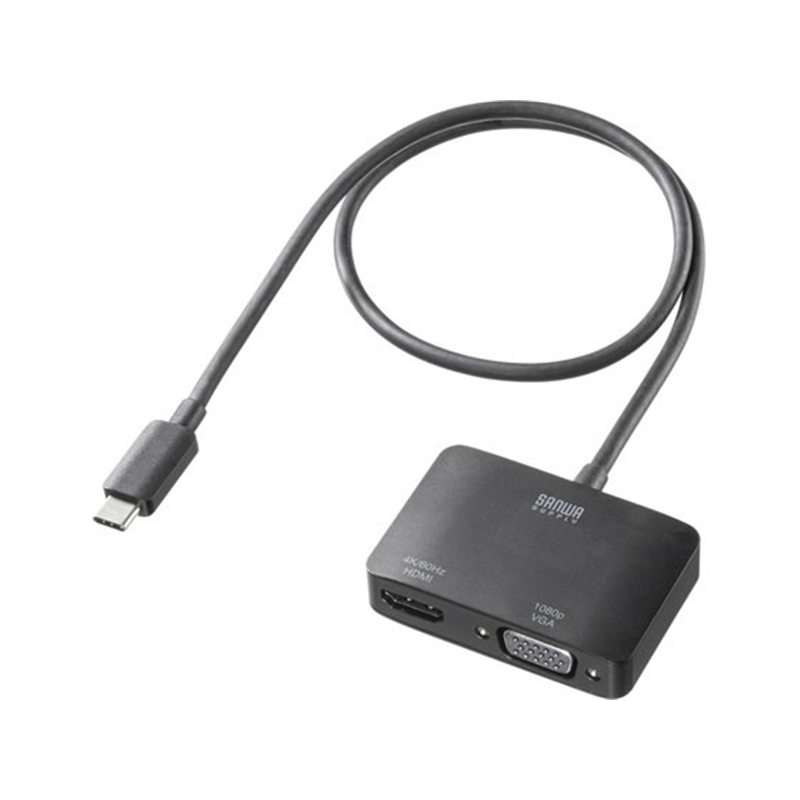 サンワサプライ USB Type C-HDMI+VGA変換アダプタAD-ALCMST2HV 1個（ご注文単位1個）【直送品】