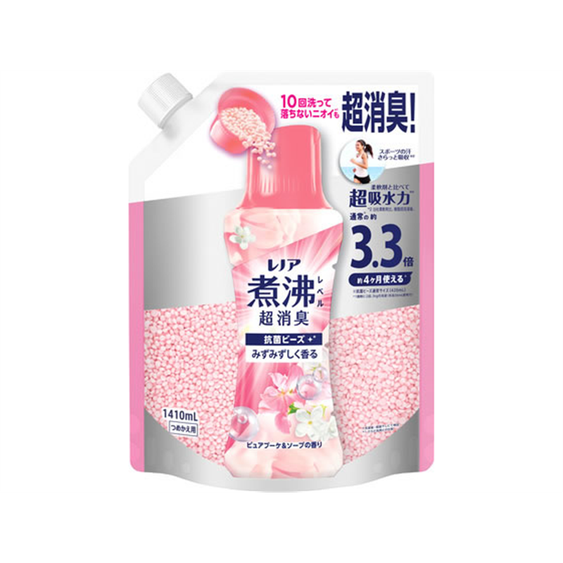 Ｐ&Ｇ レノア 煮沸レベル 消臭抗菌ビーズ ピュアブーケ&ソープの香り 詰替 1410mL 1個（ご注文単位1個）【直送品】