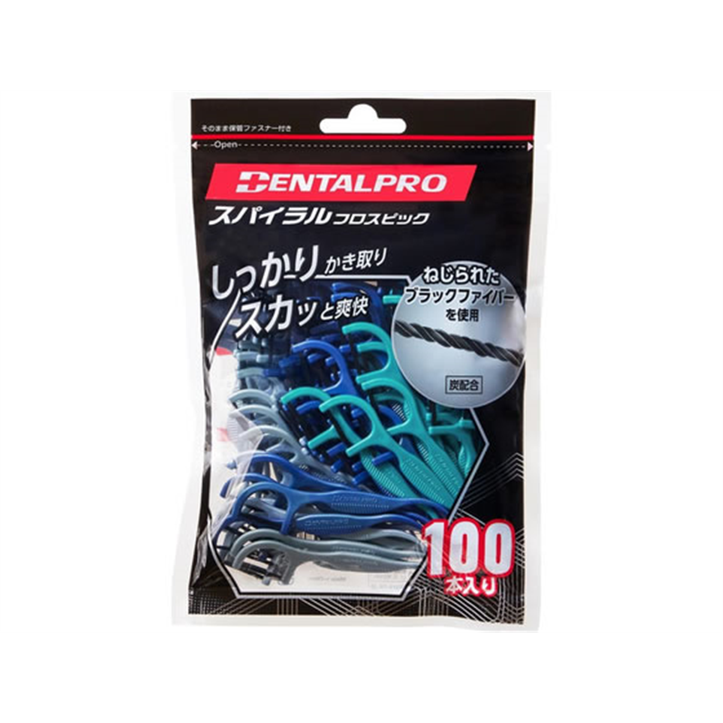 デンタルプロ スパイラルフロスピック 100本入 1パック（ご注文単位1パック）【直送品】