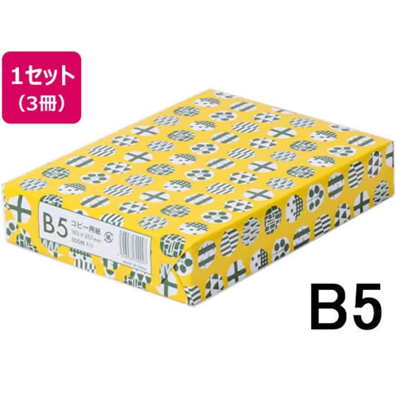 Forestway コピーペーパー ノルディック B5 500枚×3冊 1セット（ご注文単位1セット）【直送品】