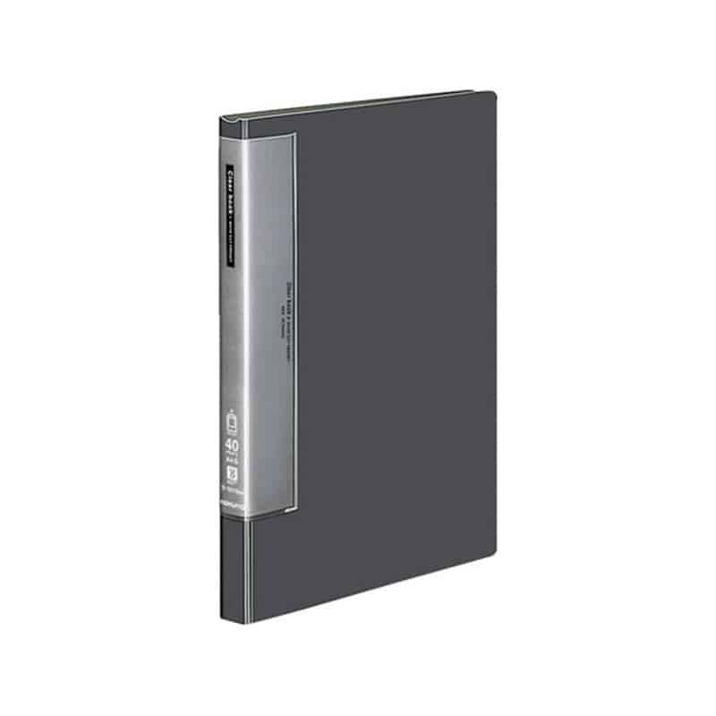 コクヨ クリヤーブック ウェーブカット固定式A4タテ 40ポケット ダークグレーラ-T570DM 1冊（ご注文単位1冊）【直送品】