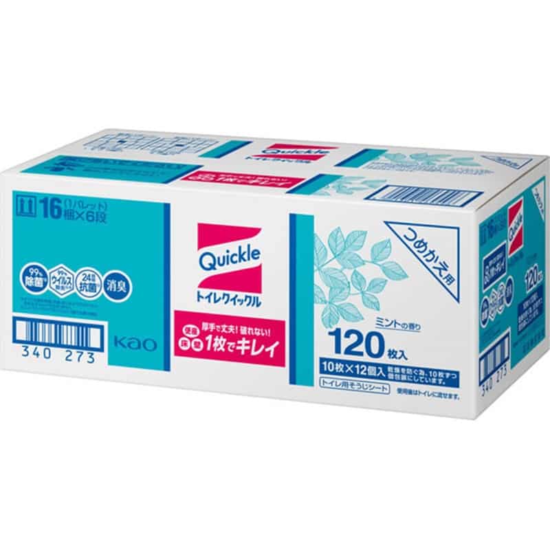 KAO トイレクイックル つめかえ用 10枚入×12パック 1箱（ご注文単位1箱）【直送品】