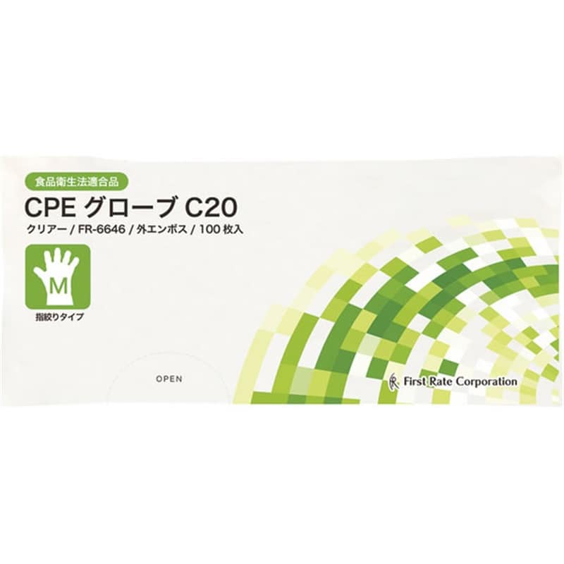 ファーストレイト CPEグローブ C21 Mサイズ クリアー/袋タイプ 100枚FR-6646 1パック（ご注文単位1パック）【直送品】