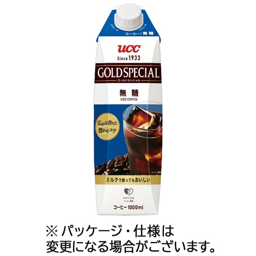 UCC ゴールドスペシャル アイスコーヒー 無糖 1000ml 紙パック(口栓付) 24本/箱 ※軽（ご注文単位1箱）【直送品】