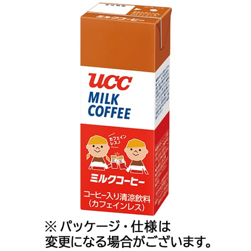 UCC ミルクコーヒー カフェインレス 200ml 紙パック 24本/箱 ※軽（ご注文単位1箱）【直送品】