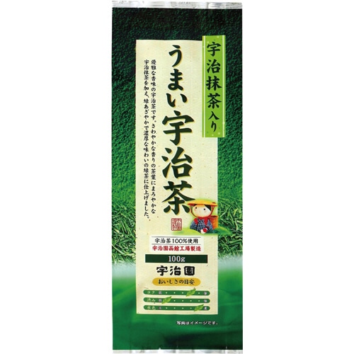 宇治園 宇治抹茶入り うまい宇治茶 100g 1セット(3袋)(ご注文単位1セット)【直送品】