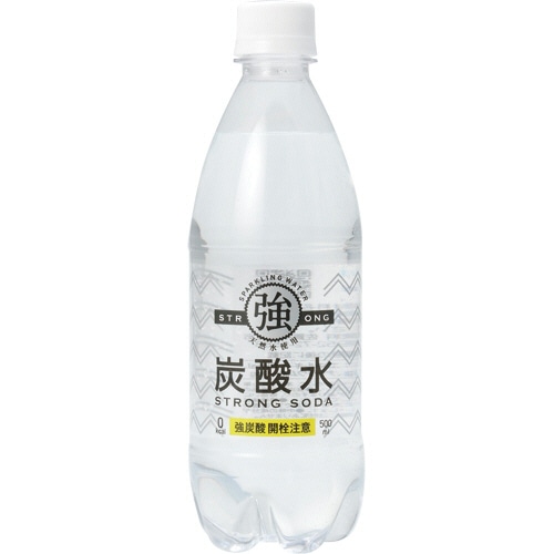 友桝飲料　強炭酸水　500ml　ペットボトル　1セット（72本：24本×3ケース）（ご注文単位1セット）【直送品】