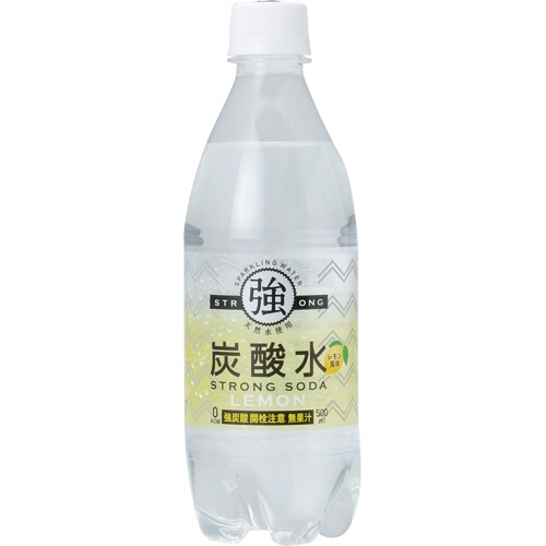 友桝飲料　強炭酸水レモン　500ml　ペットボトル　1セット（72本：24本×3ケース）（ご注文単位1セット）【直送品】