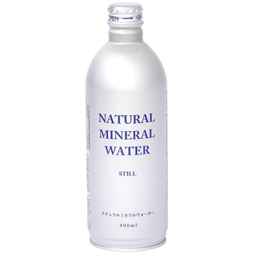 ジャスティス　ナチュラルミネラルウォーター　490mL　ボトル缶　1ケース（24本）（ご注文単位1ケース）【直送品】