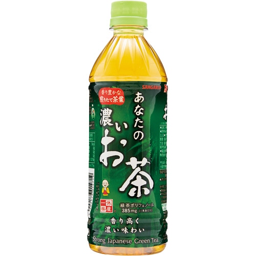 サンガリア　あなたの濃いお茶　500ml　ペットボトル　1ケース（24本）（ご注文単位1ケース）【直送品】