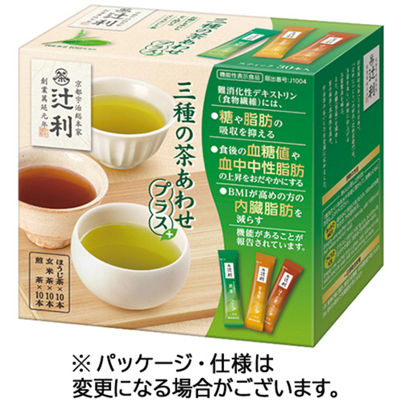 片岡物産 辻利 三種の茶あわせプラス 30本/1箱※軽（ご注文単位1箱）【直送品】