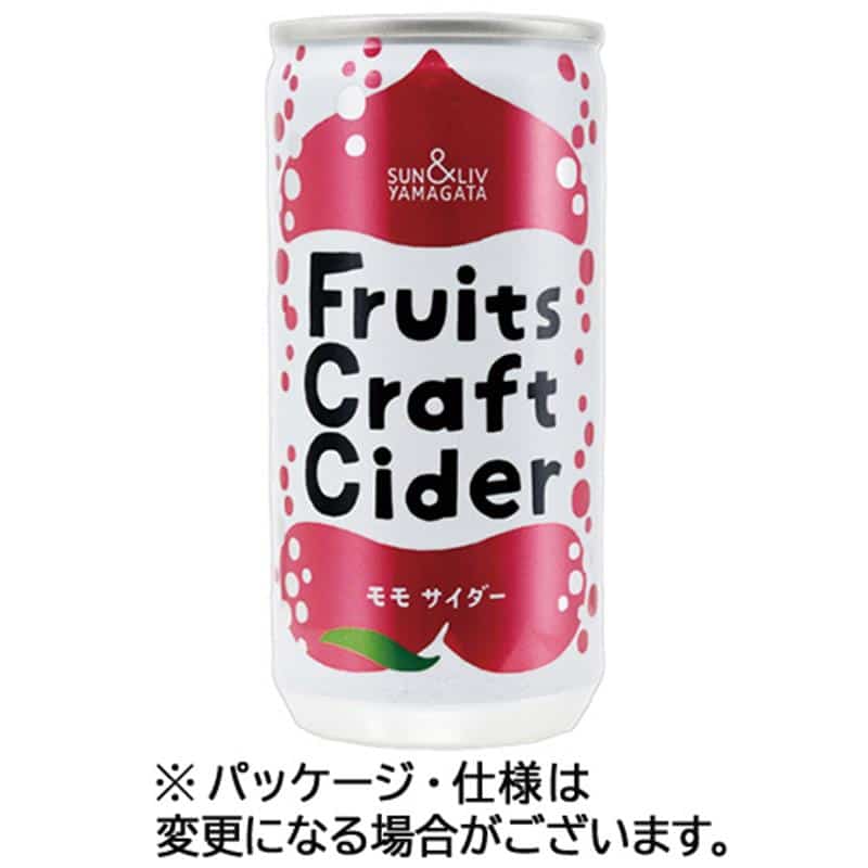 山形食品 フルーツクラフトサイダー モモサイダー 200mL 缶 1セット(60本:30本×2ケース) ※軽(ご注文単位1セット)【直送品】
