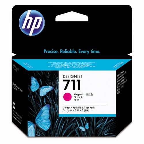 HP HP711 インクカートリッジ マゼンタ 29ml 染料系 CZ135A 3個/箱（ご注文単位1箱）【直送品】