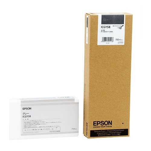 エプソン PX-P/K3インクカートリッジ グレー 700ml ICGY58 1個(ご注文単位1個)【直送品】