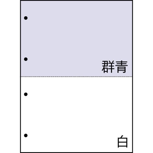 TANOSEE マルチプリンタ帳票 A4 群青・白 2面4穴 500枚/箱（ご注文単位1箱）【直送品】