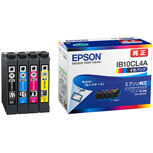 エプソン インクカートリッジ 4色パック IB10CL4A 各色1個 1箱（ご注文単位1箱）【直送品】