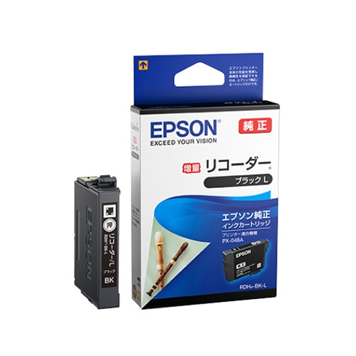エプソン インクカートリッジ リコーダー ブラック増量 RDH-BK-L 1個(ご注文単位1個)【直送品】