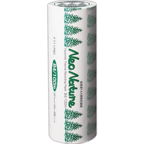 クリエイティア 感熱FAXロール紙 Neo Nature B4 幅257mm×長さ100m 芯内径1インチ 表発色 F711FSC 1本(ご注文単位1本)【直送品】