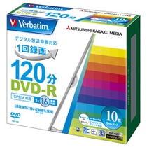 バーベイタム 録画用DVD-R 120分 1-16倍速 ホワイトワイドプリンタブル 5mmスリムケース VHR12JP10V1 10枚/袋(ご注文単位1袋)【直送品】